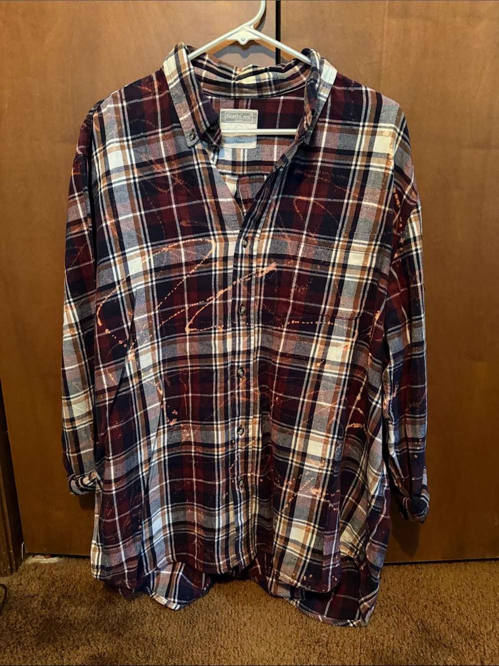 Northcrest Burgundy Plaid Button-Down Shirt